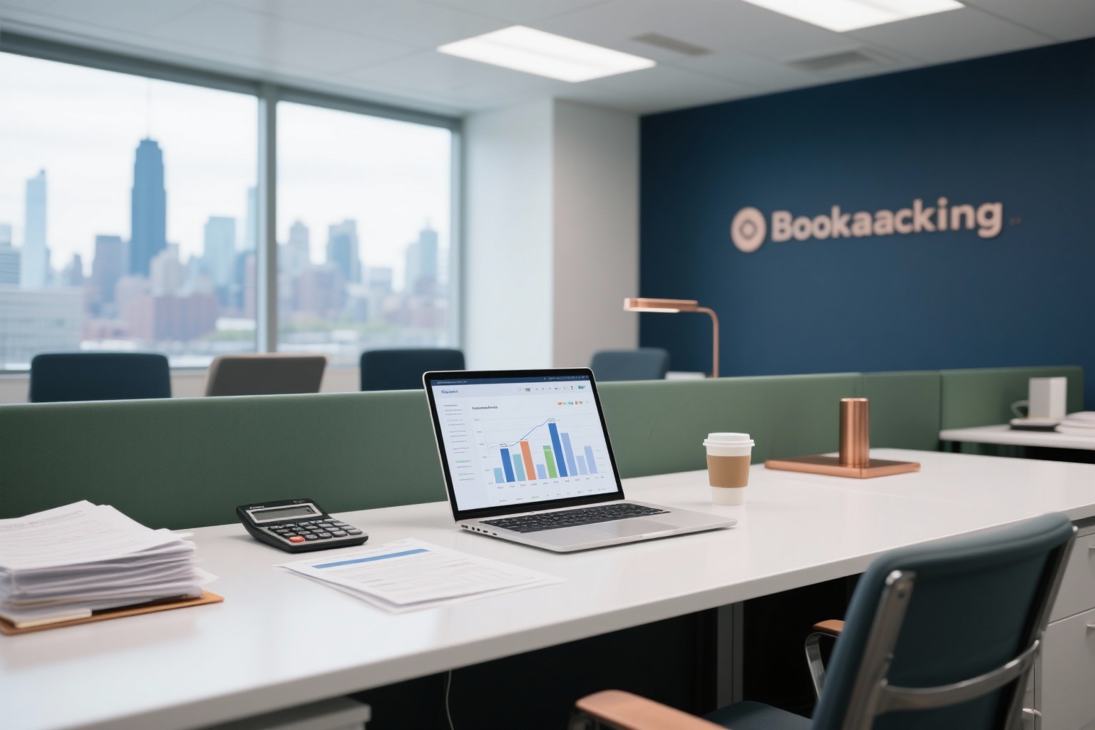 Modern bookkeeping workspace